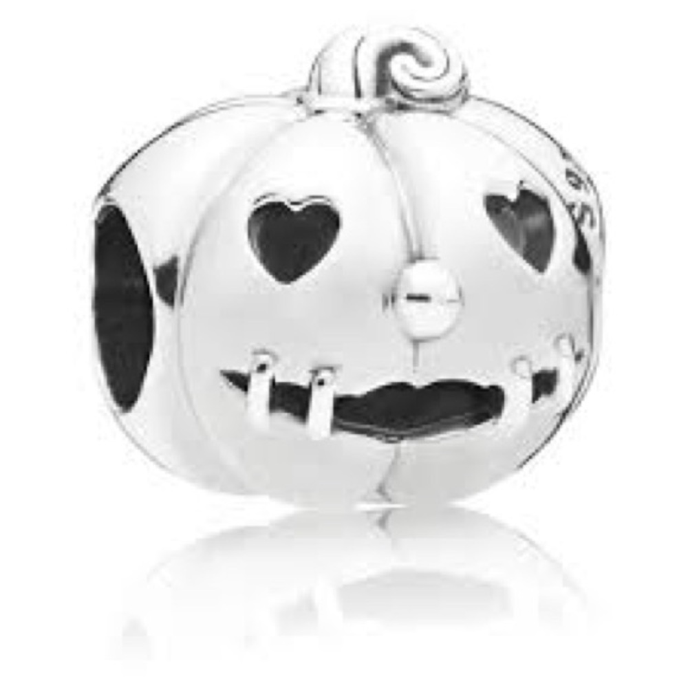 Pandora Silver Pumpkin Jack-o'-Lantern Charm